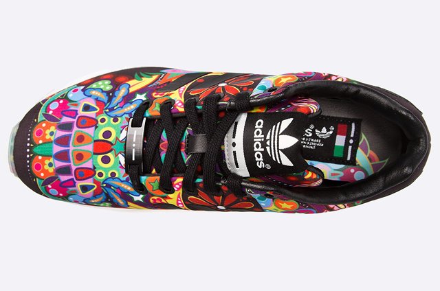 Pantofi sport dama adidas Originals ZX Flux Negri cu imprimeu colorat