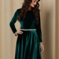Rochie Dy Fashion clos verde din catifea Rochii de Ocazie pentru Revelion