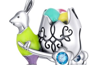 Talisman din argint Bunny with Easter Egg