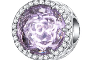 Talisman din argint Purple Crystal