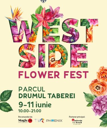 Premieră în România la West Side Flower Fest! Aranjamente gigant, grădini tematice și senzoriale, rochie din 1.000 de trandafiri reciclabili